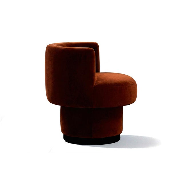 Contemporary Caos Accent Chair in Brown Velvet from Moanne For Sale - Image 3 of 5