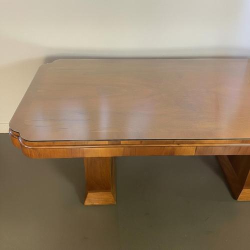 Art Deco Walnut Burr Desk with Glass Top, 1930s For Sale - Image 3 of 10