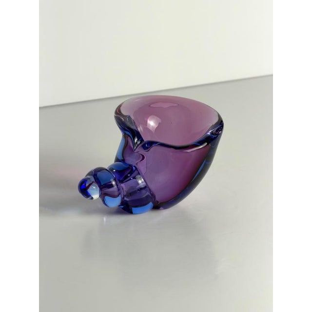 Sommerso Murano Glass Conch Shell Sculpture by Alfredo Barbini, 1970s For Sale - Image 9 of 10