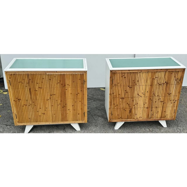 Brown Angraves English Bamboo Cabinets - A Pair For Sale - Image 8 of 12