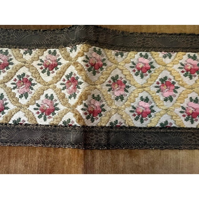 English Vintage Gold Velvet Fabric With Finished Back For Sale - Image 3 of 4