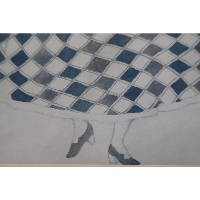 Pair of Leon Bakst 1921 Harlequin Costume Color Lithographs, Silk Matted For Sale - Image 11 of 18