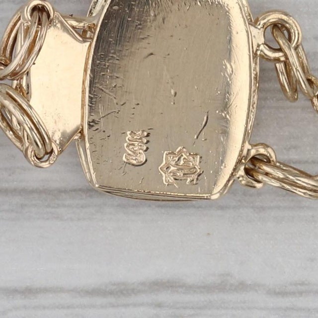 0.12ctw Sapphire Slide Charm Bracelet 14k Gold 6.5" Cable Chain Richard Glatter For Sale - Image 4 of 6