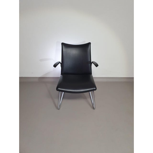 Vintage Dutch Model 4014 Armchair with Vinyl Upholstery from De Wit For Sale - Image 12 of 13