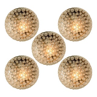Textured Dots Glass Wall Light by Hillebrand, 1960s For Sale