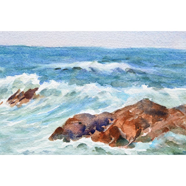 Mid 20th Century Joseph Yeager Waves Crashing on the Rocks Landscape Circa 1970 For Sale - Image 5 of 6