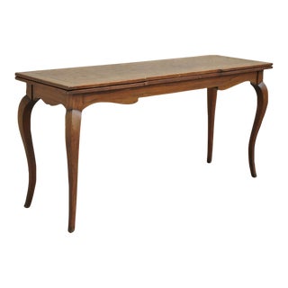 Vintage French Provincial Style Country Oak Wood Extension Console Game Table For Sale
