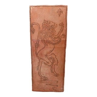 Vintage Regency Terracotta Lion Plaque For Sale