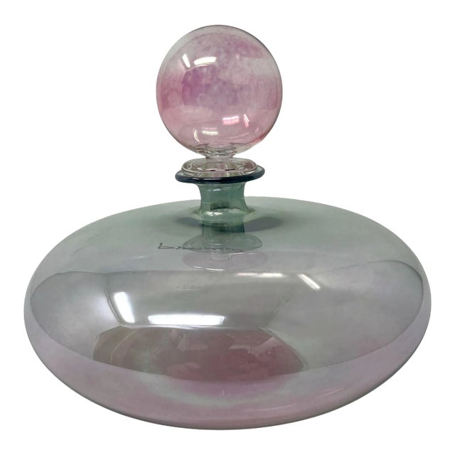 Beautiful Murano Glass Vase With Stopper For Sale