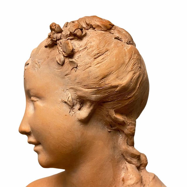 Benoît (Benedict) Rougelet Mother and Child Terracotta Sculpture Signed Rougelet For Sale - Image 4 of 12