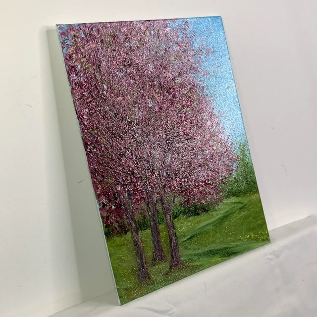 Paint "Trees in Bloom" Contemporary Original Impressionist Style Landscape Painting by Deb Bossert For Sale - Image 7 of 7
