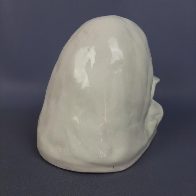 Modern Vintage Majolica Sculpture of Woman's Face, 1960s For Sale - Image 3 of 13