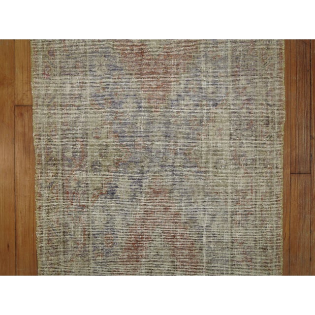 Gray Rare Shabby Chic Late 19th Century Wool Narrow Khotan Runner For Sale - Image 8 of 18