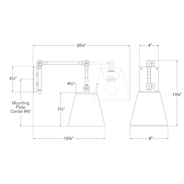 Description: The Graves by Suzanne Kasler is both refined and functional. Featuring articulating arms in bronze, nickel,...
