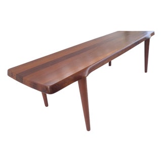 Danish Teak Live Edge Solid Teak Coffee Table For Sale