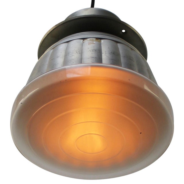 Vintage Industrial Mercury Glass Pendant Lamp by Adolf Meyer for Zeiss Ikon For Sale - Image 11 of 14