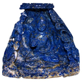 Lapis Lazuli Buddha in Alcove Finely Carved For Sale
