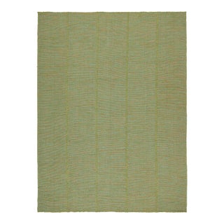 2010s Rug & Kilim’s Contemporary Kilim Rug in Green With Teal and Pink Accents For Sale