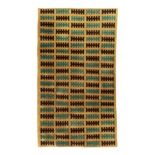 Galerie Shabab Collection Mid-20th Century Turkish Anatolian Deco Throw Rug For Sale