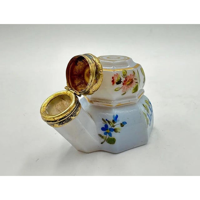 Very Charles X French Opaline Travel Perfume Bottle For Sale - Image 12 of 13