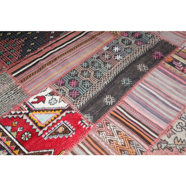 Vintage Anatolian Kilim Patchwork Rug Crafted From Tribal Handwoven Kilims -6' 5'' X 9' 10'' For Sale - Image 9 of 10