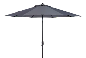 Resistant 9 Ft Auto Tilt Crank Umbrella in Grey