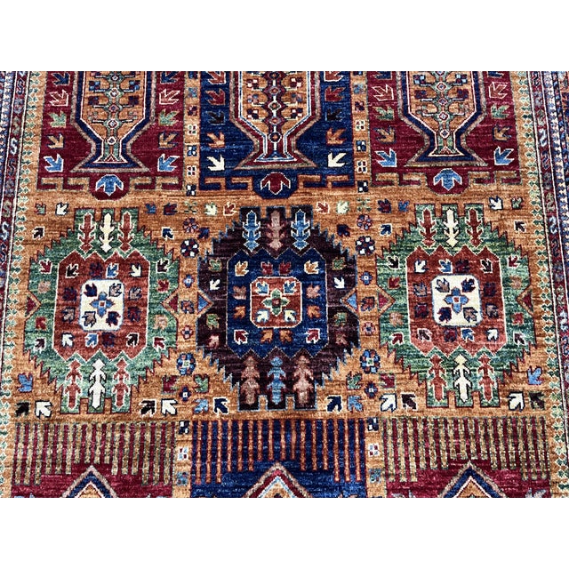 Burnt Orange Rust Sultani Garden Panel Wool Rug, 5'10" X 8'1" For Sale - Image 8 of 13