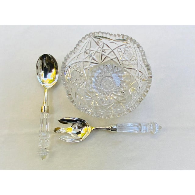 French Cut Crystal Salad Bowl - Late 19th Century c.1880 For Sale - Image 18 of 18