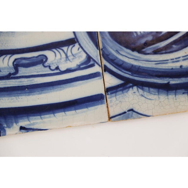 Baroque 19th Century Set of Four Portuguese Tiles With a Baroque Border Motif For Sale - Image 3 of 7