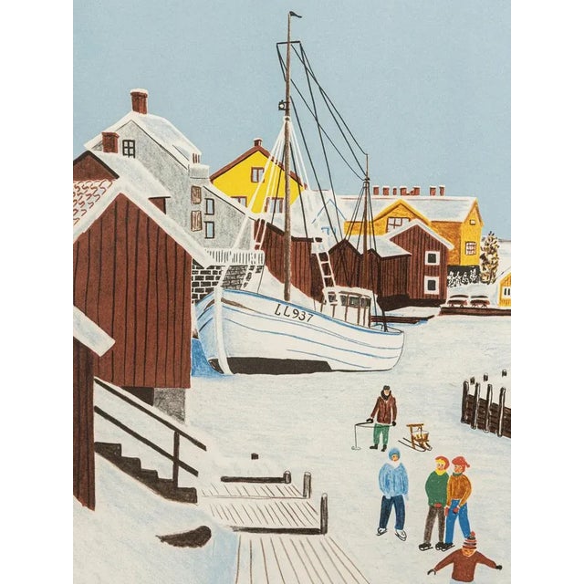 Modern Swedish Winter, Color Lithograph For Sale - Image 3 of 11