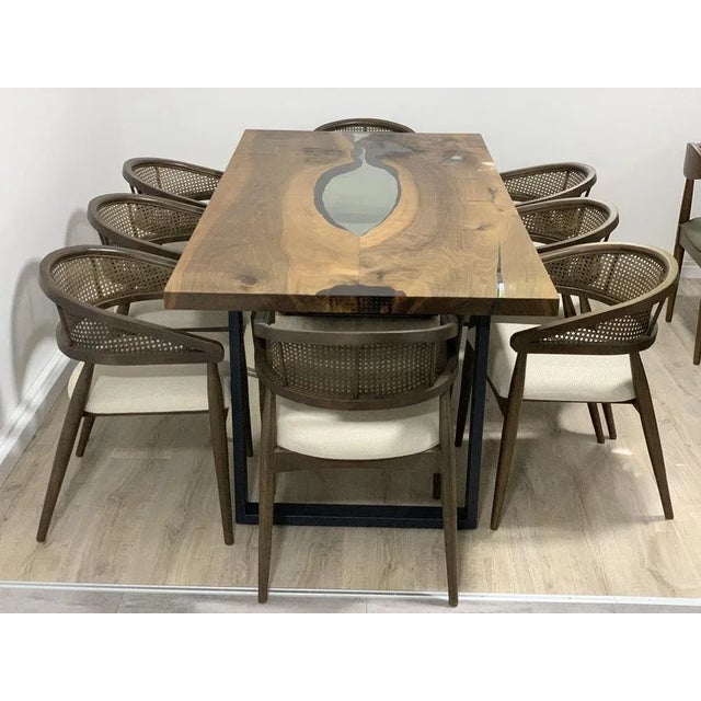 Brown Vintage Epoxing Dining Table For Sale - Image 8 of 8