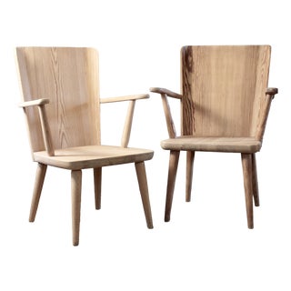 Pine Armchairs by Göran Malmvall and Svensk Fur, Sweden, 1950s, Set of 2 For Sale