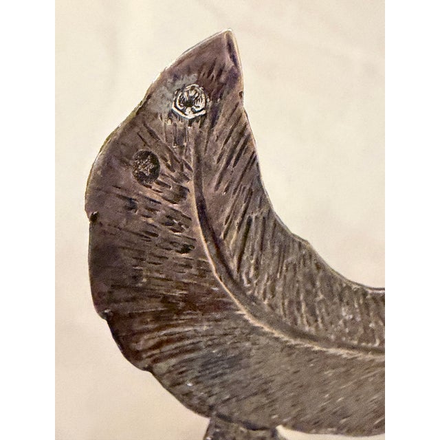 Metal Mid-20th Century Spanish .915 Silver Rooster Figurine With Detailed Feather Work For Sale - Image 7 of 10