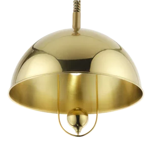 Vintage Pendant Lamp in Polished Brass by Florian Schulz, 1970s