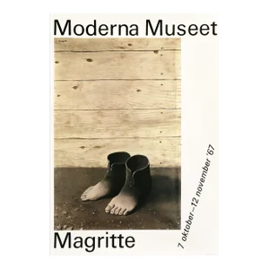 1967 Swedish Exhibition Poster, Moderna Musset, Rene Magritte