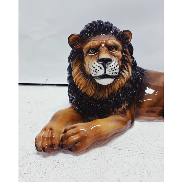 Ceramic Lion Statue from Ceramiche Boxer For Sale - Image 6 of 9