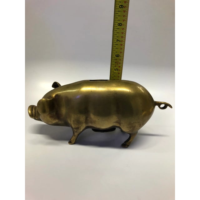 Metal Mid Century Brass Piggy Bank For Sale - Image 7 of 10