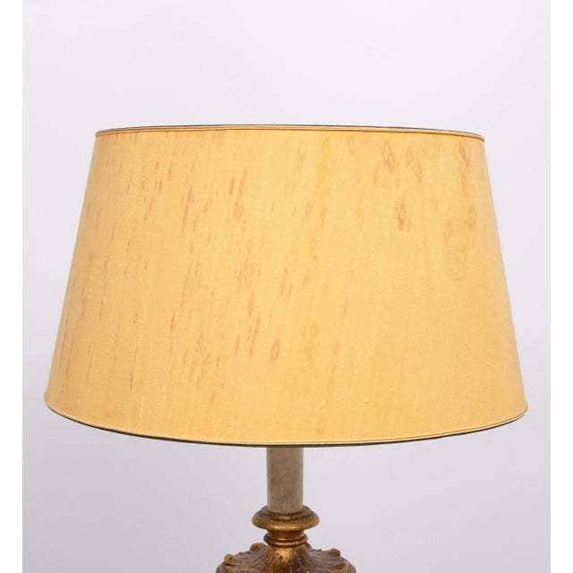 Italian Rococo Style Gilt Wood Floor Lamp, 1950s For Sale - Image 6 of 13