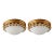 Pair of Hollywood Regency Gilt Acanthus Leaf & Frosted Glass Flush Mounts For Sale