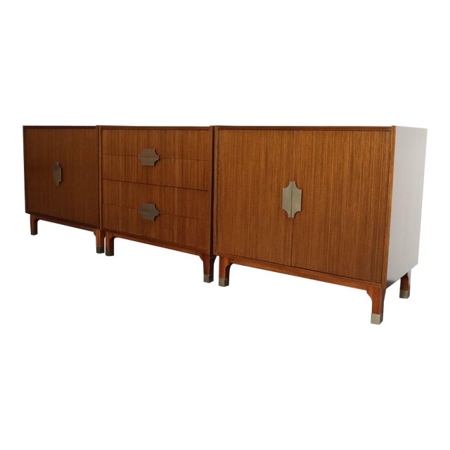 Set of Three Italian Modernist Mahogany Cabinets / Chests by Longato Arredamenti For Sale