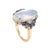 Stylish retro vintage moonstone ring (circa 1940s), crafted in 14 karat yellow gold and palladium. Cabochon cut moonstone...
