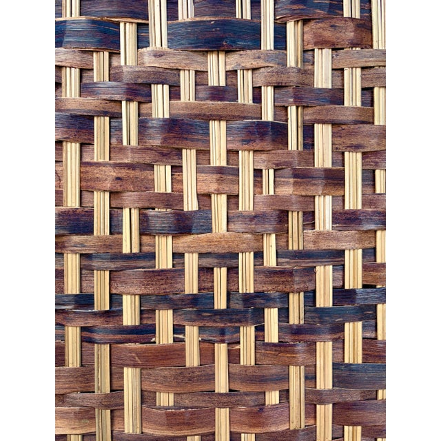 Vintage Mid-Century Modern Bamboo and Rattan Three-Panel Folding Screen For Sale - Image 11 of 11