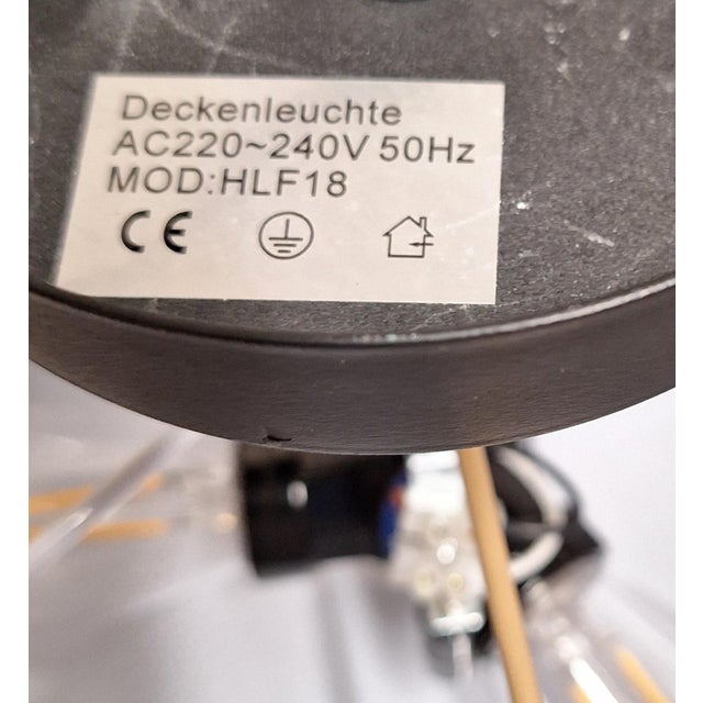 Vintage Ceiling Lamp with White Fabric Shade and Plastic Diffuser and Light Brown Sisal Overshade For Sale - Image 6 of 7