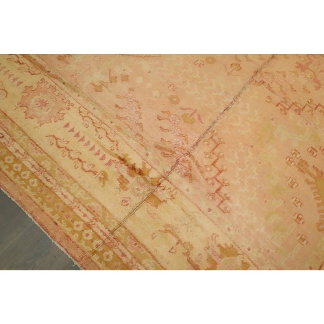 Zabihi Collection Oversize Pink Gold Large Antique Turkish Oushak Rug For Sale In New York - Image 6 of 7