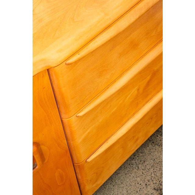 Wood 1960s Mid Century Modern Credenza Blonde Shelf Heywood Wakefield Drawer M192 Champagne For Sale - Image 7 of 12