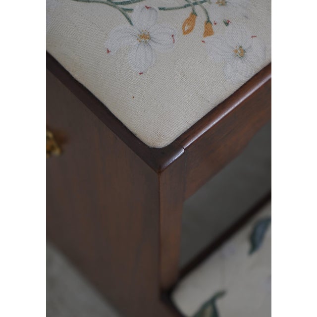 Brown Henkel Harris Walnut Upholstered Tread Bed Steps For Sale - Image 8 of 15