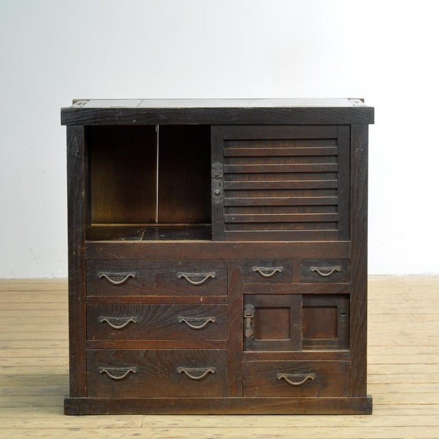 Wood Japanese Tansu Chest of Drawers, 1900s For Sale - Image 7 of 16