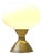 Scandinavian Modern Table Lamp in Brass and White Glass, 1970s For Sale