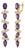 Modern Geometric Amethysts Drop Earrings, Silver, Gold, Pair For Sale