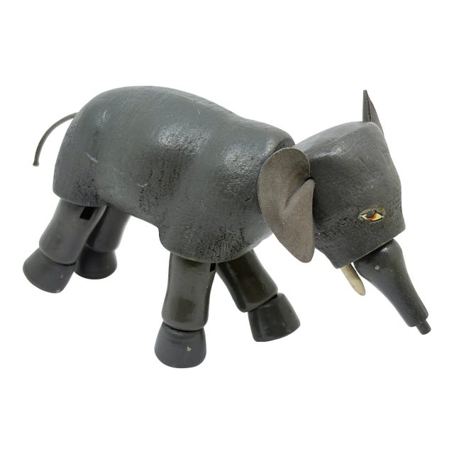 Vintage Schoenhut "Humpty Dumpty" Circus Wooden Elephant Toy For Sale